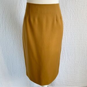 Pendleton Mustard Brown Pencil Midi Skirt